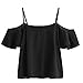Damen Tops Strene Loveso Frauen Reizend Trägerlose Schulterfrei Blumenmuster Kurzarm Bluse Tops T-Shirt ((Größe):36 (M), Schwarz B)