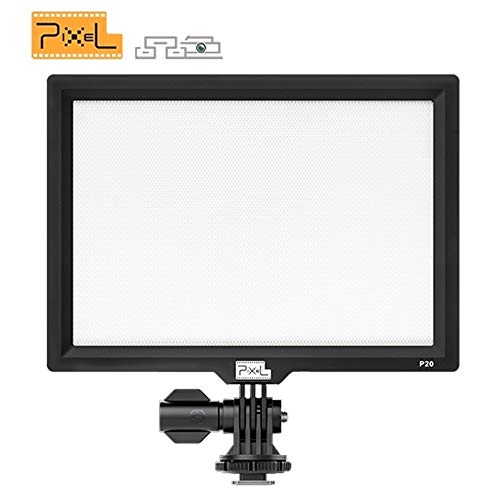 PIXEL P20 LED Camcorder Photography Video Light On Camera Light for Canon Nikon Sony Panasonic Pentax Olympus DSLR Cameras, 3200K-5600K, with Large LCD Screen