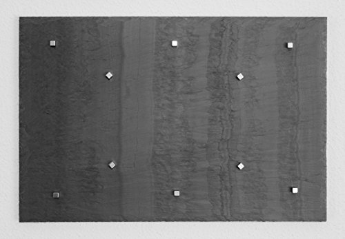 Schiefer Magnettafel (Echt Massiver Stein) ! - Pinnwand + Kreidetafel in 60 cm x 45 cm inkl. 10 Magnete - 350-500 Millionen Jahre alter Schiefer aus Spanischem Bergbauvorkommen