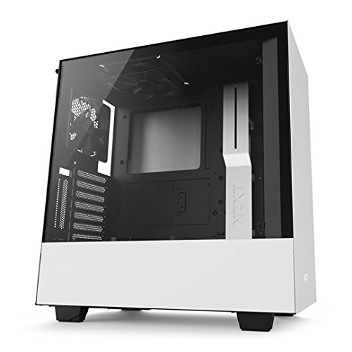 NZXT - Caja de Ordenador H500i  Smart Case  Formato ATX con Cristal Templado e iluminacion led RGB  GPU Vertical  CA-H500W-W1   Color Blanco