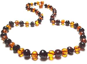 Collier D'ambre Baltique Authentique Pour Adultes - Longueur 46 Cm - Morceaux Translucides - Lituanie