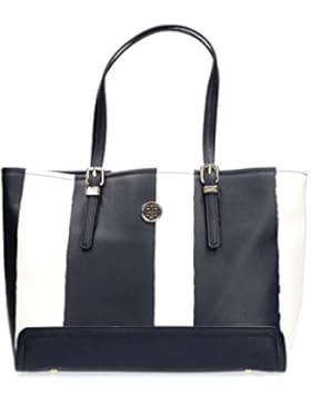 Tommy Hilfiger HONEY Med Vertical Tote Stripe Blau Weiß AW0AW03750-907 Damen Handtasche Tasche Henkeltasche Schultertasche...