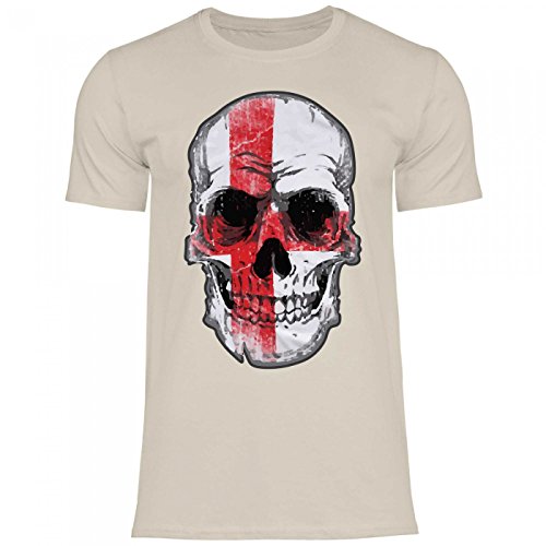 Royal Shirt df11 Herren T-Shirt England Flagge | WM Em Fußball Totenkopf Trikot, Größe:L, Farbe:Sand