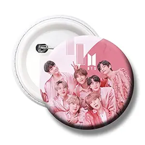 360edutech, bts boy band pinback button badge toys for boys girls men & women, pure virgin plastic for t shirts, school bags, backpacks, cap, clothes, hoodie, gifts accessories, btspbv2- Multi color