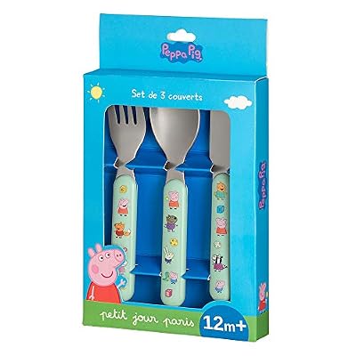 Peppa Pig Petit Jour Paris - PI903K - Set de 3 couverts Peppa Pig - pour manger comme un grand!