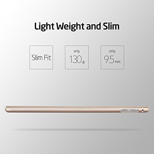 iPad Mini 4 Hülle, ESR® [Rubberized / Gummiert] PU Ledertasche Auto Aufwachen / Schlaf Funktion Schutzhülle mit Gummi-Spray für iPad Mini 4 (Gold) - 9
