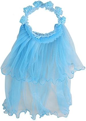 Sweet Lassock Flower Girls Veil/Little Girls Long Pure First Communion Decoration veil (Blue)