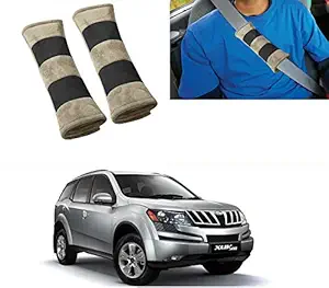 Auto Pearl - Seat Belt Cushion (Pack of 2, Beige and Black) for - XUV 500