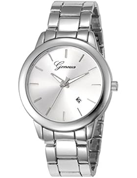 XY Fancy Damen Herren Mode Luxus Armbanduhr Quarz Analog Metall Uhr, Silber