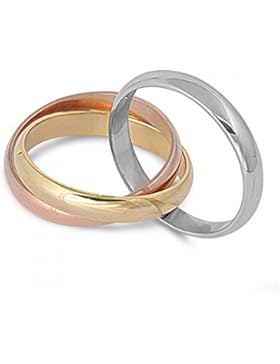 Ring aus rostfreiem Stahl - Dreifaches Band