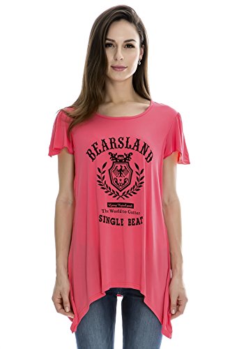 Bearsland Women's Breastfeeding and Nursing Ice Silk Summer Top Red UK Size 12-14