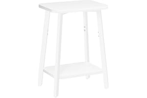 ‎MAHANCRIS MAHANCRIS Beistelltisch, Schmaler Couchtisch, Kleiner Tisch, Nachttisch mit Ablagen, Sofatisch, Metallgestell, für kleine Räume, Wohnzimmer, Schlafzimmer, weiß AETWT4701