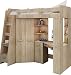 Produktbild Hochbett/Etagenbett/Entresole – alle in einer links Ablesen Treppen – Kinder Möbel Set. Bett, Kleiderschrank, Regal, Schreibtisch Sonoma Oak