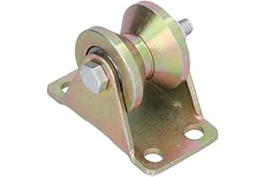 LIEBEWH 32mm V Type Groove Wheel Steel Guide Pulley Heavy Duty Wire Rope Rail Wheel with 2.5mm Bracket for Moving Door