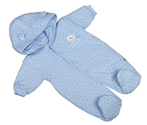 Premature Baby Snowsuit Blue Tiny bear Star Print Pramsuit Tiny Baby/Prem (Premature baby  5/8LBS)