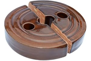 R.G. Beschwerungsstein Stein Fermentiergewicht für Sauerkrauttopf Gärtopf Tontopf Steingut Steinzeug (21cm), Braun