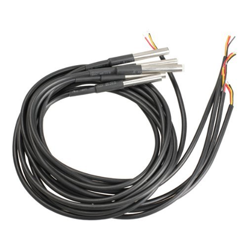 Demiawaking 1pcs /5Pcs /10Pcs 1M DS18b20 Wasserdichte Temperatur Sensoren Temperaturfühler (5pcs) - 2