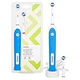 Amazon Brand - Solimo Electric Rechargeable Toothbrush + 2 Clean Plus Brush Heads (with UK 2 pin shaver plug)