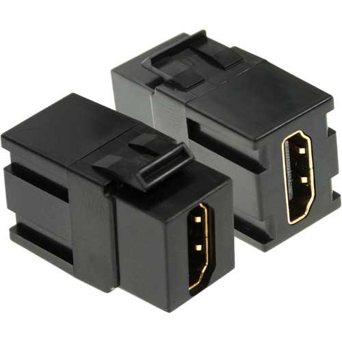 InLine 76201K HDMI Keystone Snap-In Einsatz A Buchse auf Buchse Gehäuse schwarz