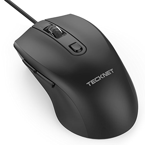 TeckNet Alpha S3 6-Button USB Souris Filaire Optique Bureau Business Gaming Mouse pour Windows, Mac et Linux