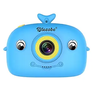 BLESSBE Kids Digital Camera, Web Camera for Computer Child Video Recorder Camera Full HD 1080P Handy Portable Camera 2.0 Screen, with Inbuilt Games for Kids (Blue) BB89