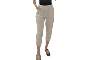 Crazy Fashion Ladies Capri Pants, 3/4 Length, High Waist, Plain, Stretch, Plus Size Summer Trousers for Women, UK 10-24, Black, Cotton Polyester, Made in Italy