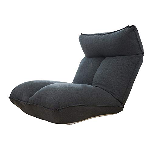 Silla acolchada de suelo Lazy Sofá desmontable y lavable Apartamento pequeño plegable Sofá 5 Ajuste de la velocidad ergonomía meditación silla por la ventana de bahía Dormitorio ( Color : Dark gray )