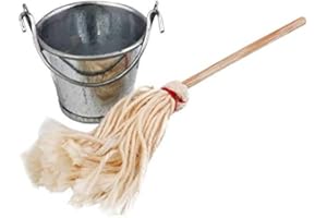 showll Puppenhaus Möbel Set Miniatur-Mop Eimer Mini-Mop Eimer Set Küche Haus Zubehör für Garten Haus dekorieren