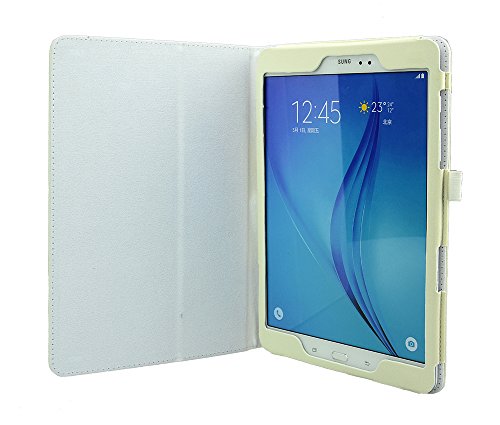 gada - 3in1 Set  Samsung Galaxy Tab A T550 555 9 7 - Elegantes Slim Leder-Imitat Case mit praktischer Standfunktion inkl  kostenloser Displayfolie und