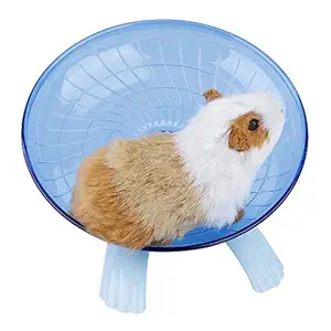 Josopa Hamster Wheel, Noiseless Hamster Wheel, Hamster Flying Saucer Exercise Roller, for Small Animals Syrian Rat Gerbil Guinea Pig Chipmunk, Blue