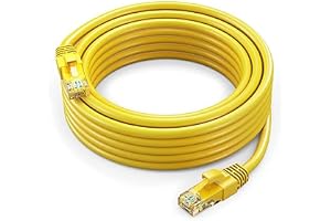 FEDUS 10M Cat6A Shielded Foiled Twisted 4 Pair Sftp Sstp High Speed Gigabit Computer Network Internet Rj45 Lan Wire Patch Ethernet Cable For Printer, Personal Computer YELLOW