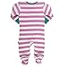 Kite Baby Girls Stripy Owl Sleepsuit Long Sleeve Footies, Pink, 0-3 Months