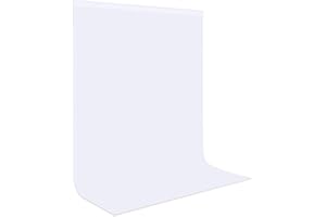 Fondo Fotográfico Blanco para Vídeo de 2x3m, Bonvvie Fondo Fotográfico Resistente a Las Arrugas, Fondo de Muselina Lavable para Estudio Fotográfico, Televisión, Zoom, Youtube, Reunión en Línea