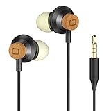 OMARS Premium Auricolari in ear con una Custodia Elegante Fatta di Ciliegio in v