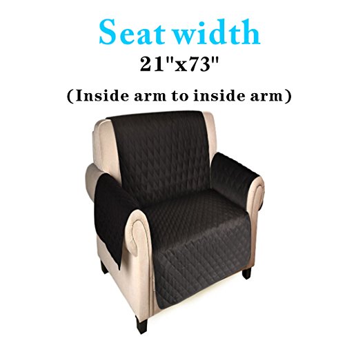 Newmeil Sofaschoner Sesselbezug 1 Sitzer Wasserdicht Anti-Rutsch Schwarz/Grau/Koffee (Schwarz) - 4