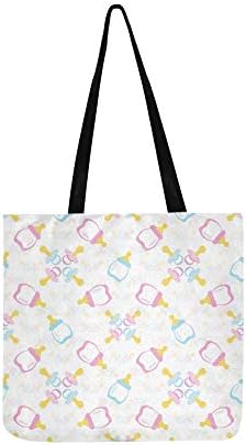 Baby Bottle Babys Dummy Comforter Canvas Tote Handbag Shoulder Bag Crossbody Bags Purses for Men and Women Shopping Tote