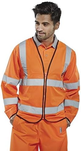 Fire retardant hi-visibility waistcoat orange m - work wear ppe - waist coats