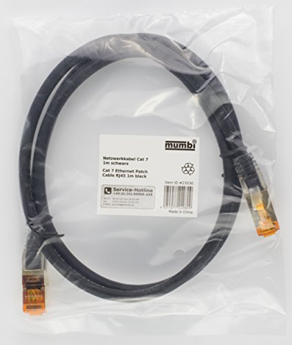 mumbi 1m CAT.7 Ethernet Lan Netzwerkkabel – CAT.7 S/FTP (RJ45) 1 Meter Kabel in schwarz - 6