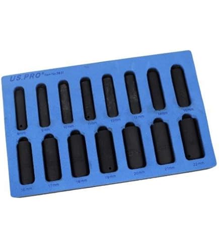 US PRO Deep Impact Socket Set 16PC 1/2"" Drive In EVA Foam 6PT 10 32mm 3836 57480066 - Foto 5