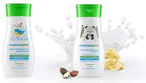 Mamaearth Deeply nourishing wash for babies (200 ml, 0-5 Yrs) & Daily Moisturizing Lotion, 200ml Combo