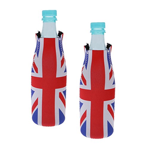 Gazechimp 2x Neopren Flaschen Kühltasche Dosenkühler Getränkekühler Bierkühler UK Flagge - 3
