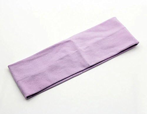 RISISUNG Choiceness Cotton Wide Stretchy Head Band for Women Light Purple