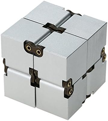 XINCARE Metal Infinity Cube，Aluminum Alloy Fidget Cube Finger Pressure Reduction Puzzle Toy, Best for Kids / Adult - Silver