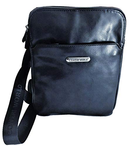 COVERI WORLD Borsello da Uomo Ecopelle con Tracolla e Cerniere (Blu)