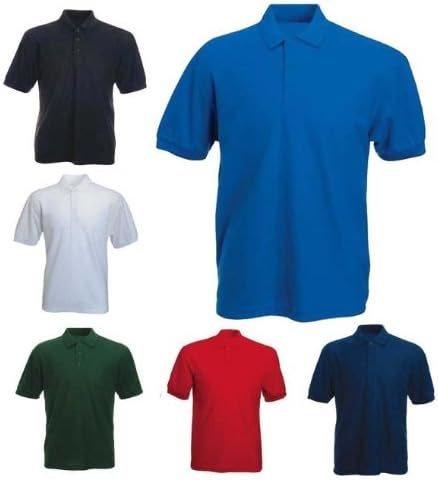 Mens 100% Cotton Rich Polo T Shirts in 6 Colours Sizes XS to 4XL - SPORTS WORK LEISURE