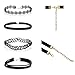 Oyedens 8Pcs Gothic Choker Necklace Set Stretch Black Velvet Tattoo Lace Choker Chain