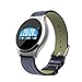 Produktbild BZLine Bluetooth Smartwatch, Herzfrequenzmesser Bluetooth Armband Fitness Tracker Smart Watch Armband für iOS Android Samsung Huawei Sony LG HTC Google Herren Damen Kinder Mädchen Jungen (Leder # Blau)