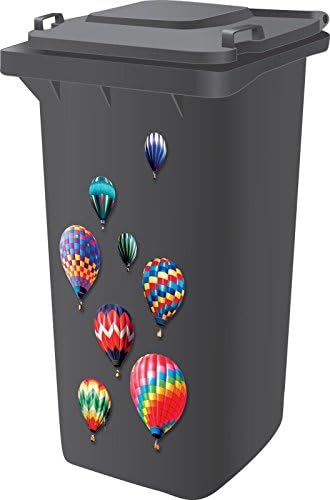 Top Quality Designer Wheelie Bin Self Adhesive Stickers For Dustbins Fridge Caravan Household Items [ Ballon Design ]