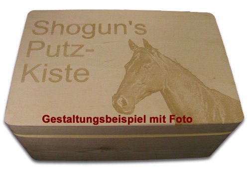 Aufbewahrungsbox/ Holzkiste m. Deckel Gr. 1 Kiefer incl. Lasergravur nach Wunsch - 4