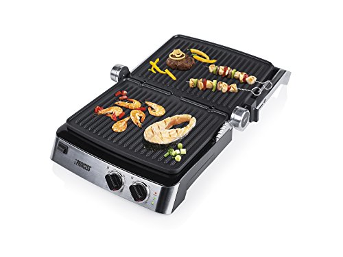 Princess 01.117300.01.001 Kontaktgrill 2 Thermostate für separate Temperatureinstellung, 2000 W, grau - 4
